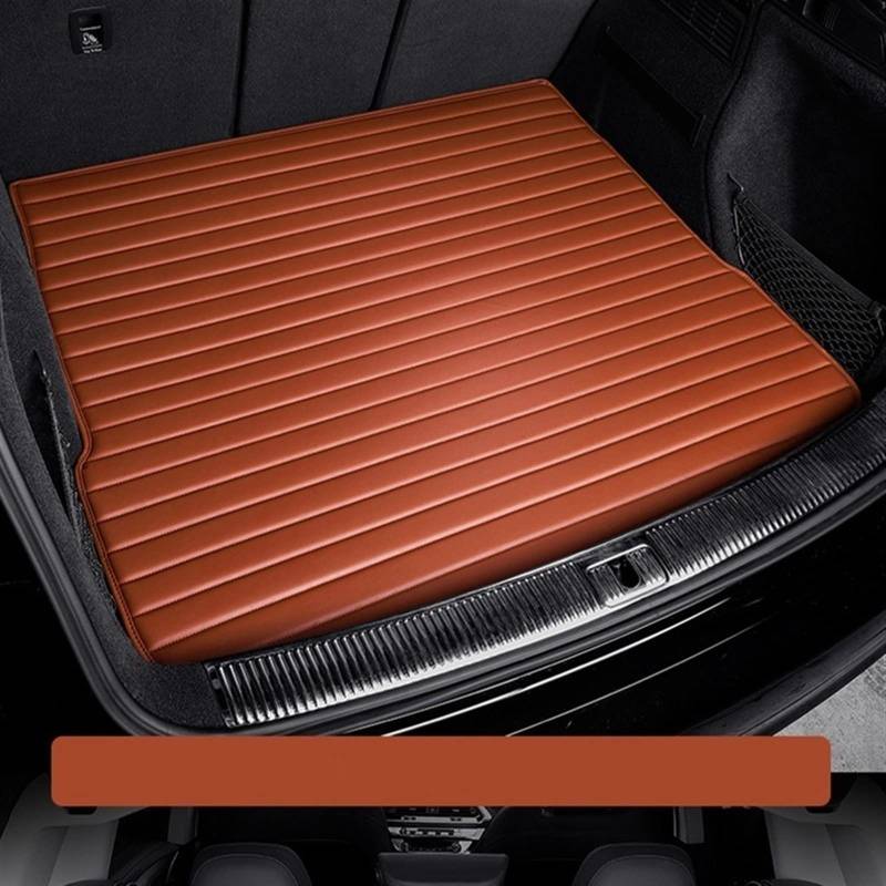 Streifen Custom Style Kofferraummatten Für X4 F26 2014-2018 Autozubehör Innendetails Teppich Langlebiges Kofferraum(Braun) von Generisch