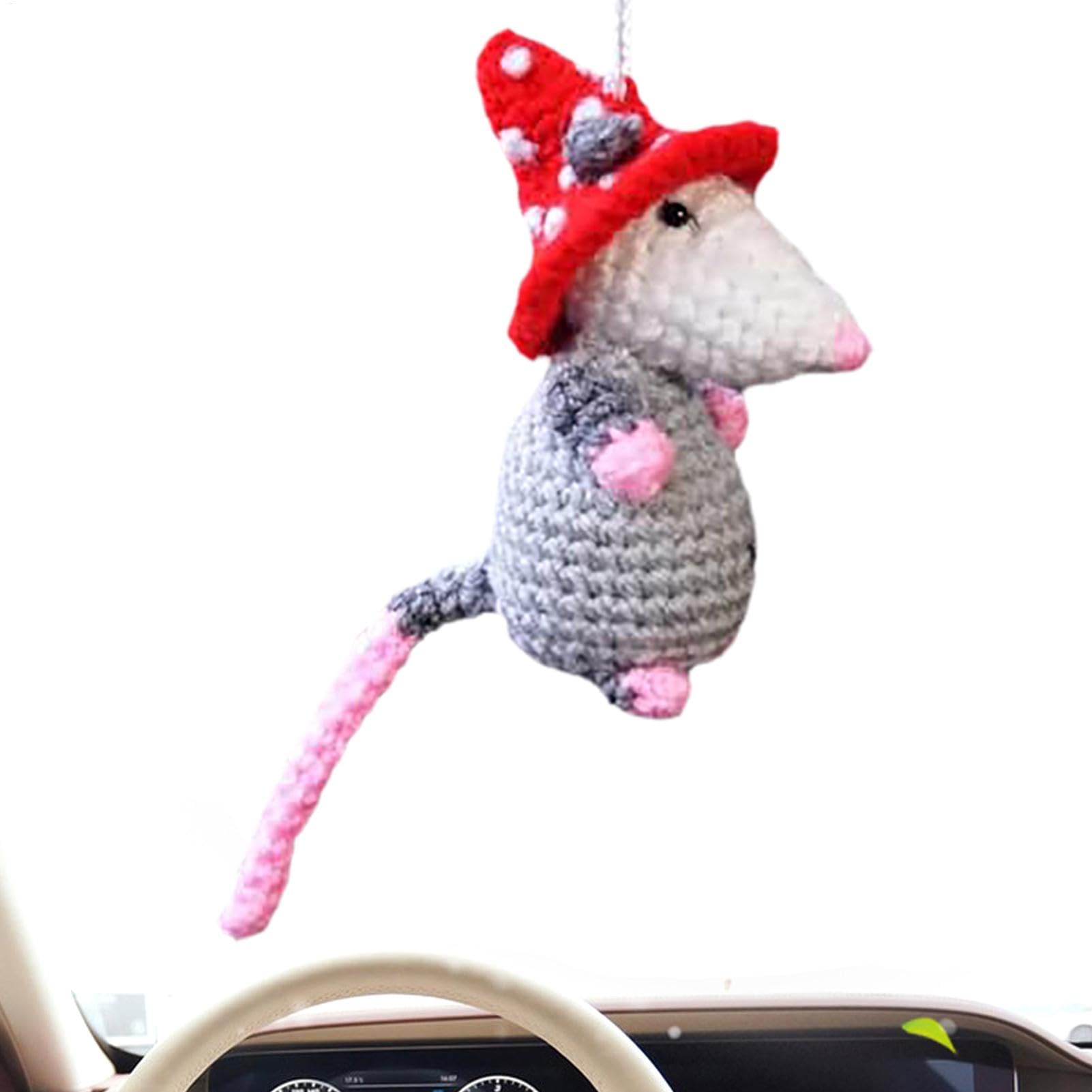 Stricker Opossum Auto Charme, Opossum Car Ornament,Netter Opossum Strickanhänger für Rückspiegel | Hangable Hackview Mirror Accessoire süße Dinge für Zuhause, Bag Decor von Generisch