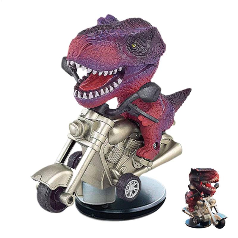 T-Rex Auto-Armaturenbrett-Figur | Treibender Dinosaurier auf Motorrad-Figur – kreatives Dinosaurier-REIT-Motorrad-, neuartiges Auto-Dinosaurier-Ornament für die Auto-Innendekoration von Generisch