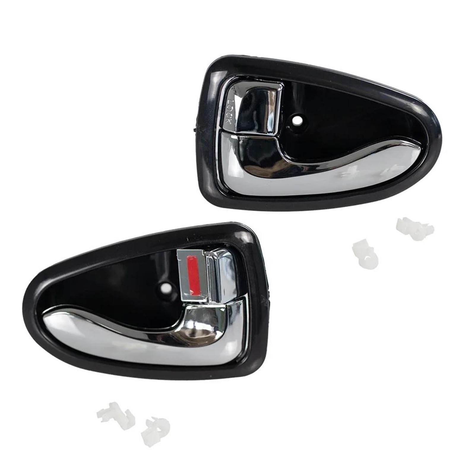 Türgriff Für Hyundai Für Accent Für Verna 2000 2001 2002 2003 2004 2005 2006 Innentürgriff 8262025000 Schwarz Chrom Türgriff Innen(1 Pair Chrome) von Generisch