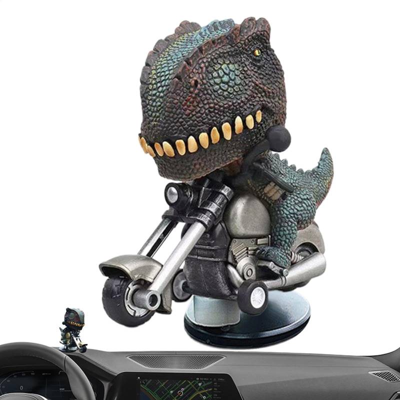 Tyrannosaurus Rex Auto-Ornament - T-Rex Auto-Armaturenbrett-Figur | Treibendes Auto-Dinosaurier-Ornament, Kreatives Dinosaurier-REIT-Motorrad-, Neuartiges Auto-Dinosaurier-Ornament Für Die Auto von Generisch