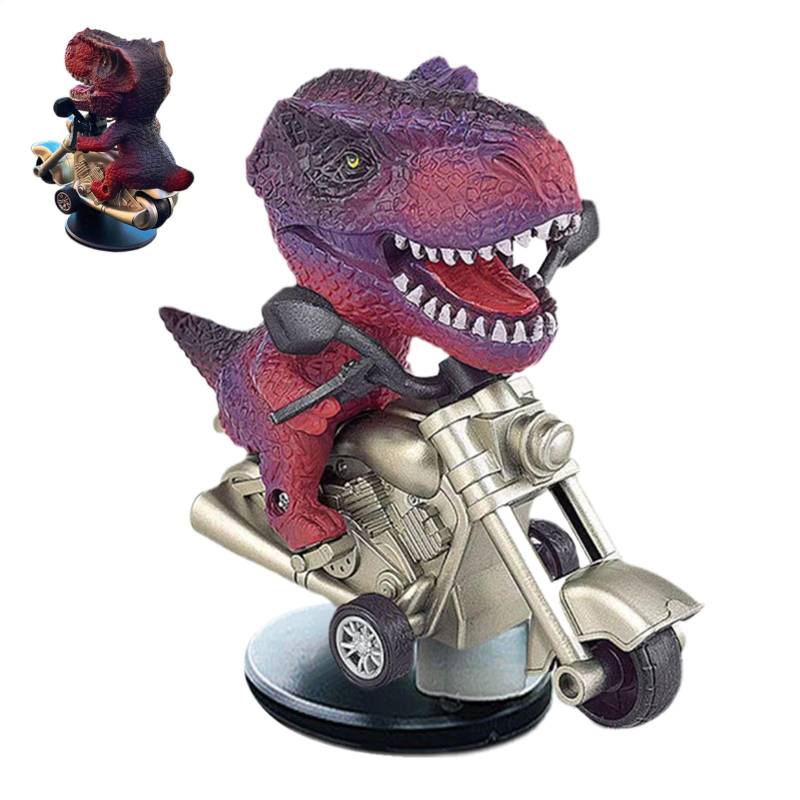 Tyrannosaurus Rex Auto-Ornament - T-Rex Auto-Armaturenbrett-Figur | Treibendes Auto-Dinosaurier-Ornament, Kreatives Dinosaurier-REIT-Motorrad-, Neuartiges Auto-Dinosaurier-Ornament Für Die Auto von Generisch