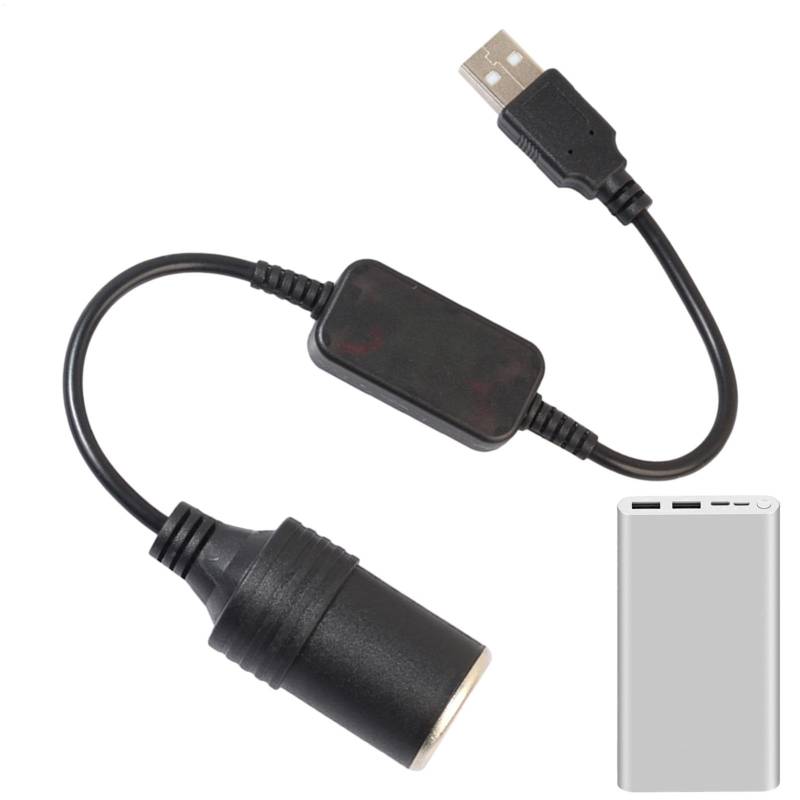 USB Auf Zigarettenanzünder 12V - USB Zigarettenanzünder Adapter | 5V USB A Stecker Auf 12V Zigarettenanzünder Weiblich Konverter | Männlich Zu Weiblich Sockel Konverter Für Auto-Recorder von Generisch