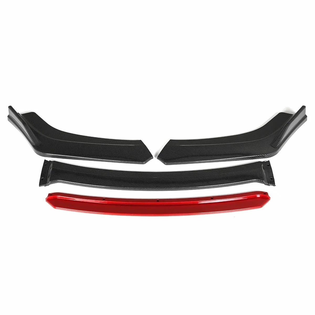 Universal 4pcs Auto Frontstoßstange Splitter Lippe Diffusor Spoiler Kompatibel mit VW Golf MK5 MK6 MK7 CC Passat Jetta Polo Karosserie Kit Autozubehör (Glänzend Schwarz) von Generisch