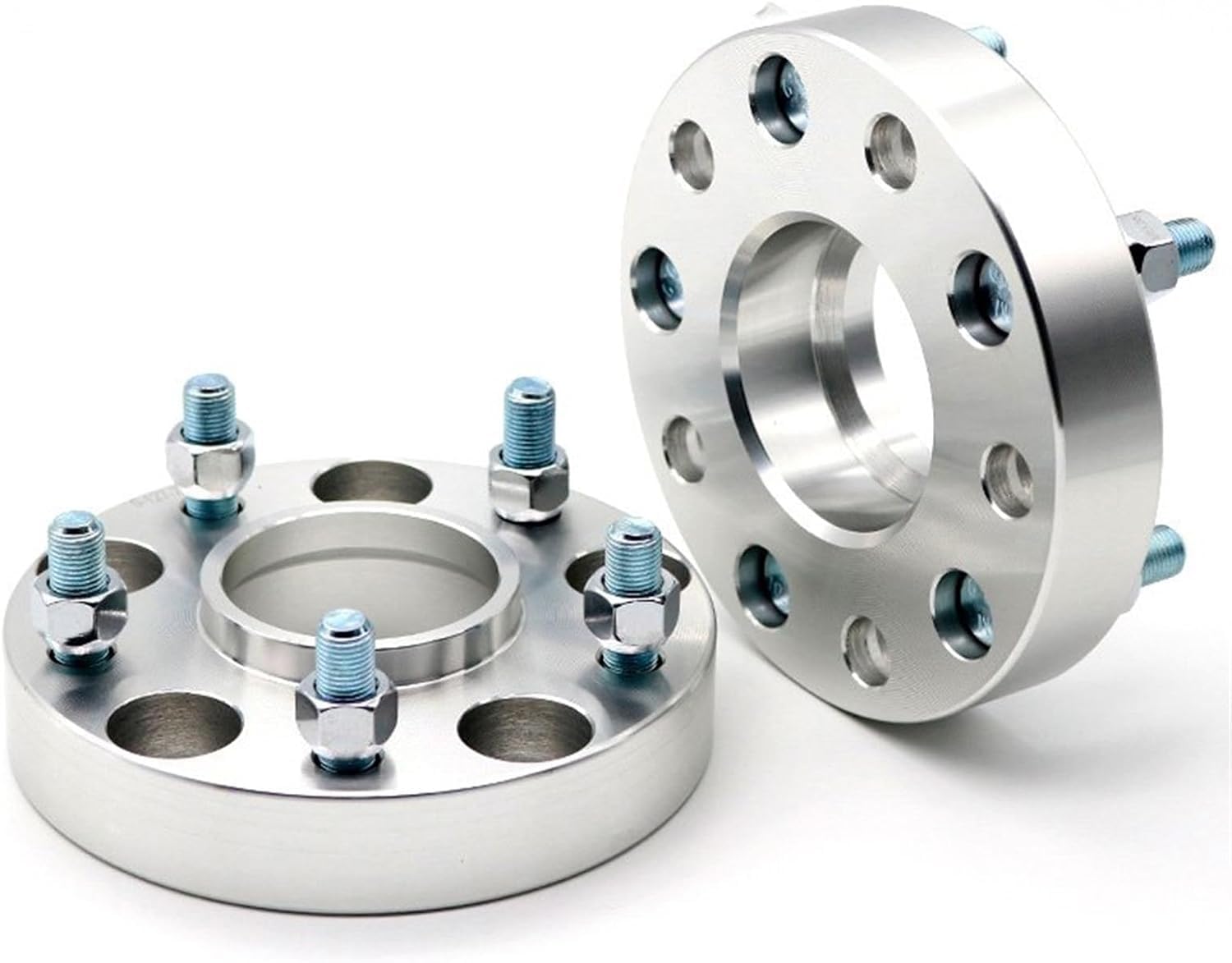 Universelle Felgenabstandshalter 2 stück 15/20/25/30/mm PCD 5x100 CB 54,1mm Spurverbreiterung Adapter 5 Lug Spurverbreiterung Für TOYOTA Für Crown GT2000 Für Prius(25mm Silver Spacers) von Generisch