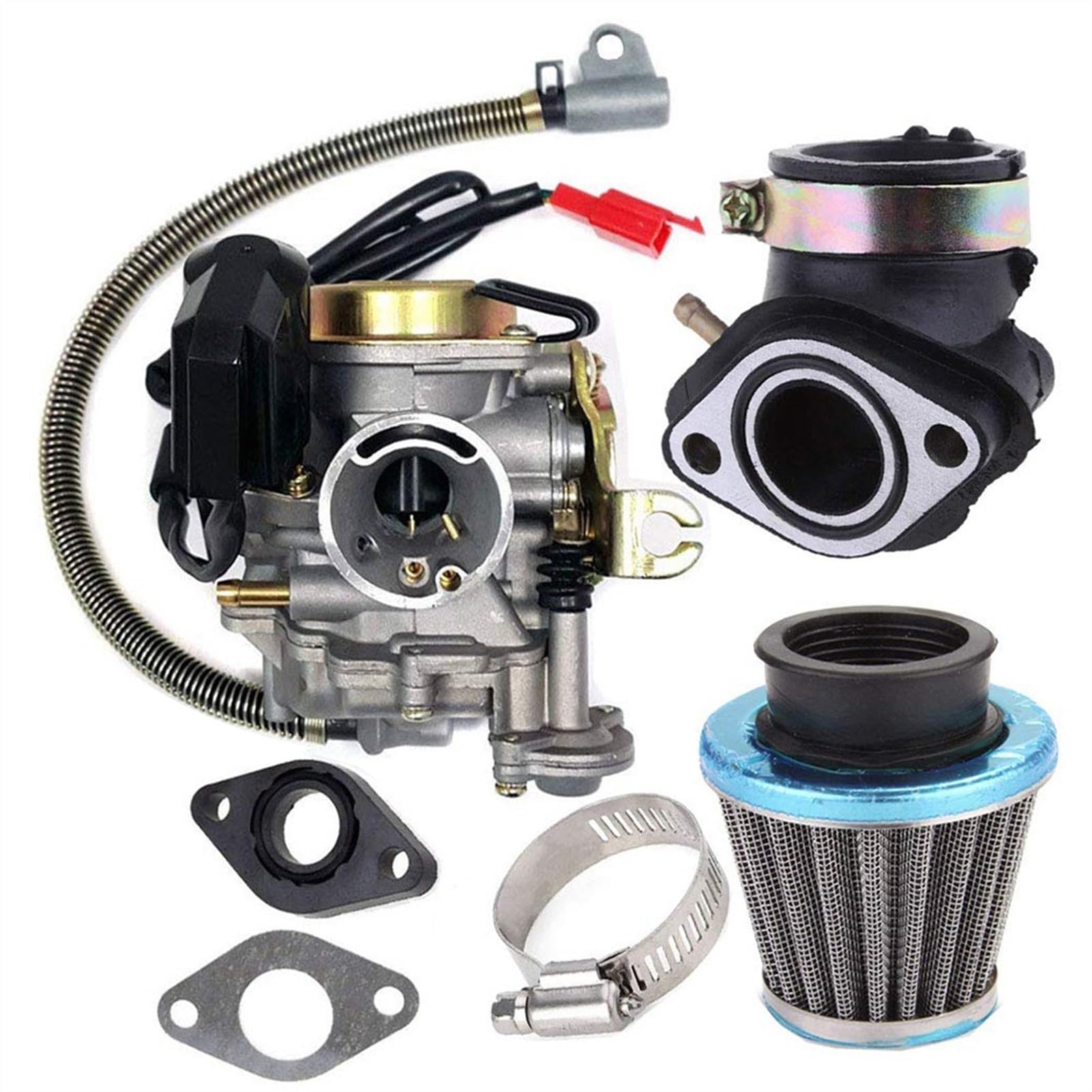 Vergaser Autovergaser Vergaser für Fit GY6 50CC 49CC 80cc 4 Takt für Roller Taotao für Motor 18mm Vergaser für Ansaugkrümmer Luftfilter von Generisch