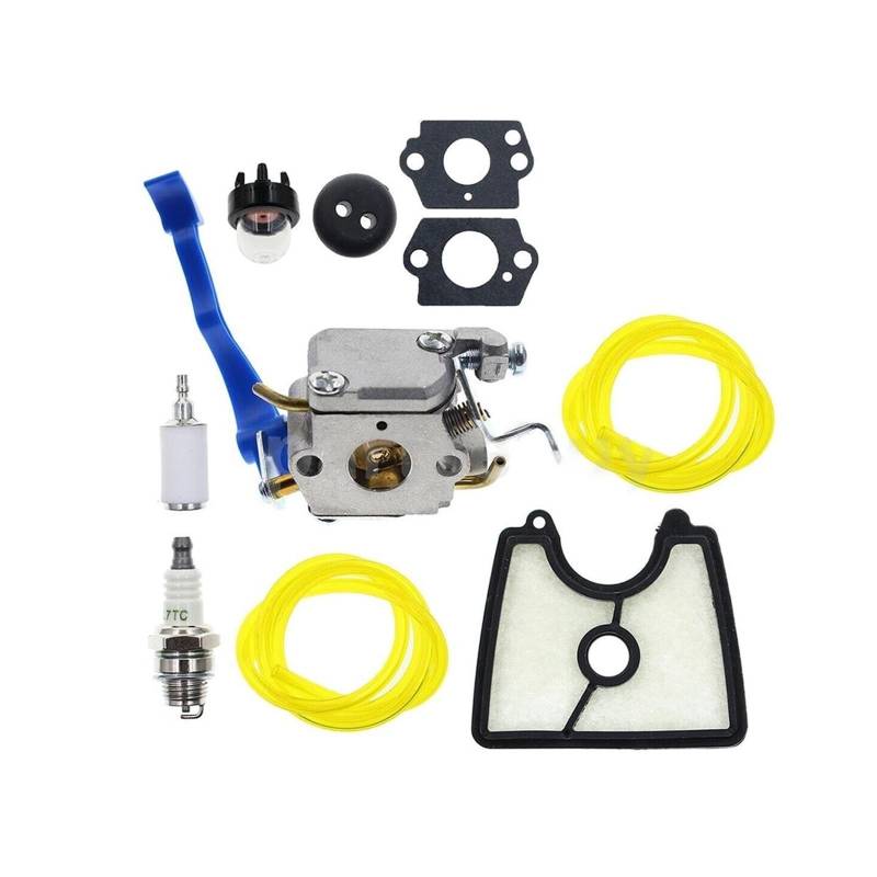 Vergaser Motorrad Vergaser für Husqvarna 125B 125BX 125BVX C1Q-W37 545 08 18-11 Vergaser Luftfilter Dichtung Zündkerze Zündkerze Primer Bulb Kit von Generisch