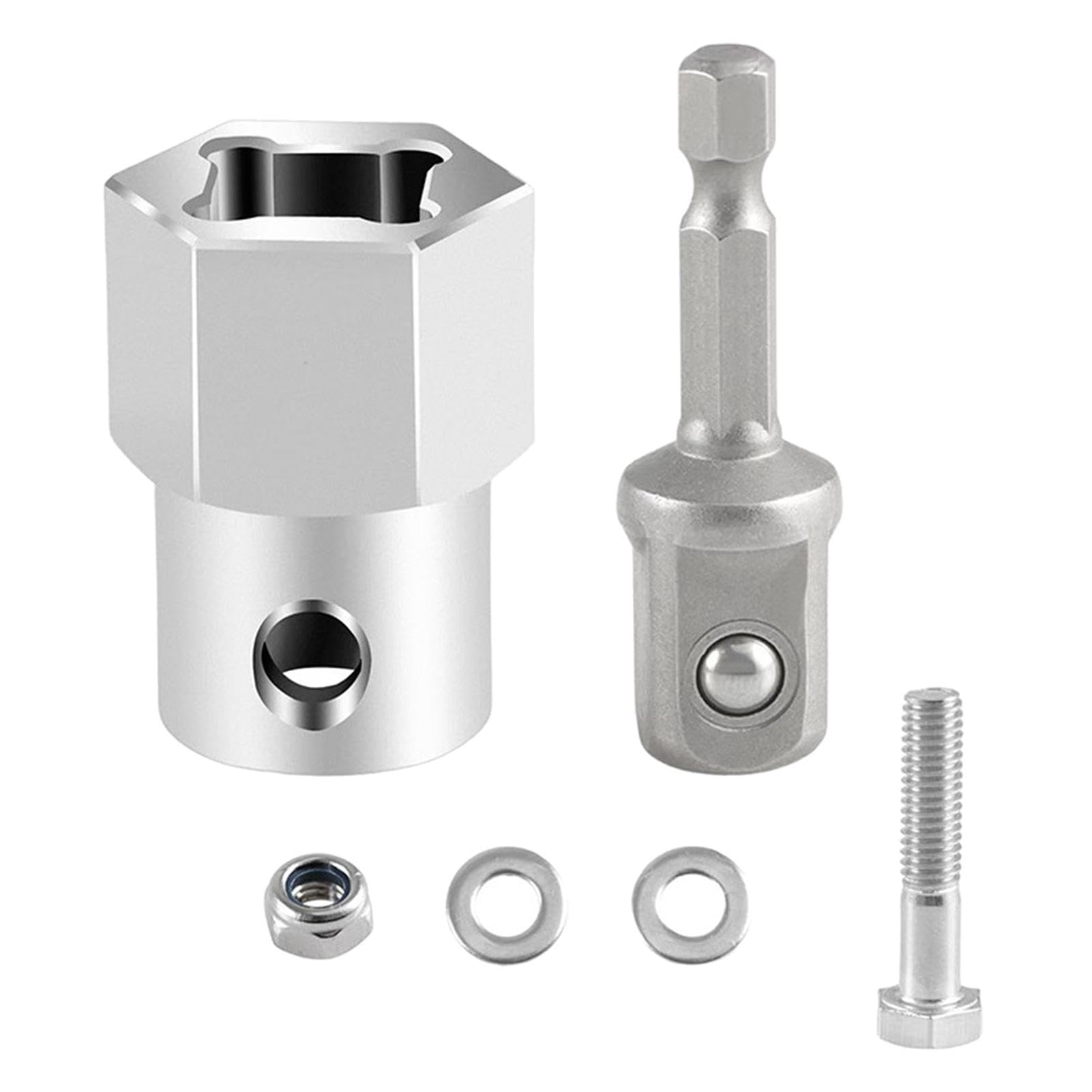 Wagenheber Schlitzbohrer Adapter, Anhänger Wagenheber Kurbelgriff, Edelstahl Bohrer Adapter, Multifunktionaler Stecknussadapter, Adapter Bit Anhänger Wagenheber Kurbel Griff für Wartung von Generisch