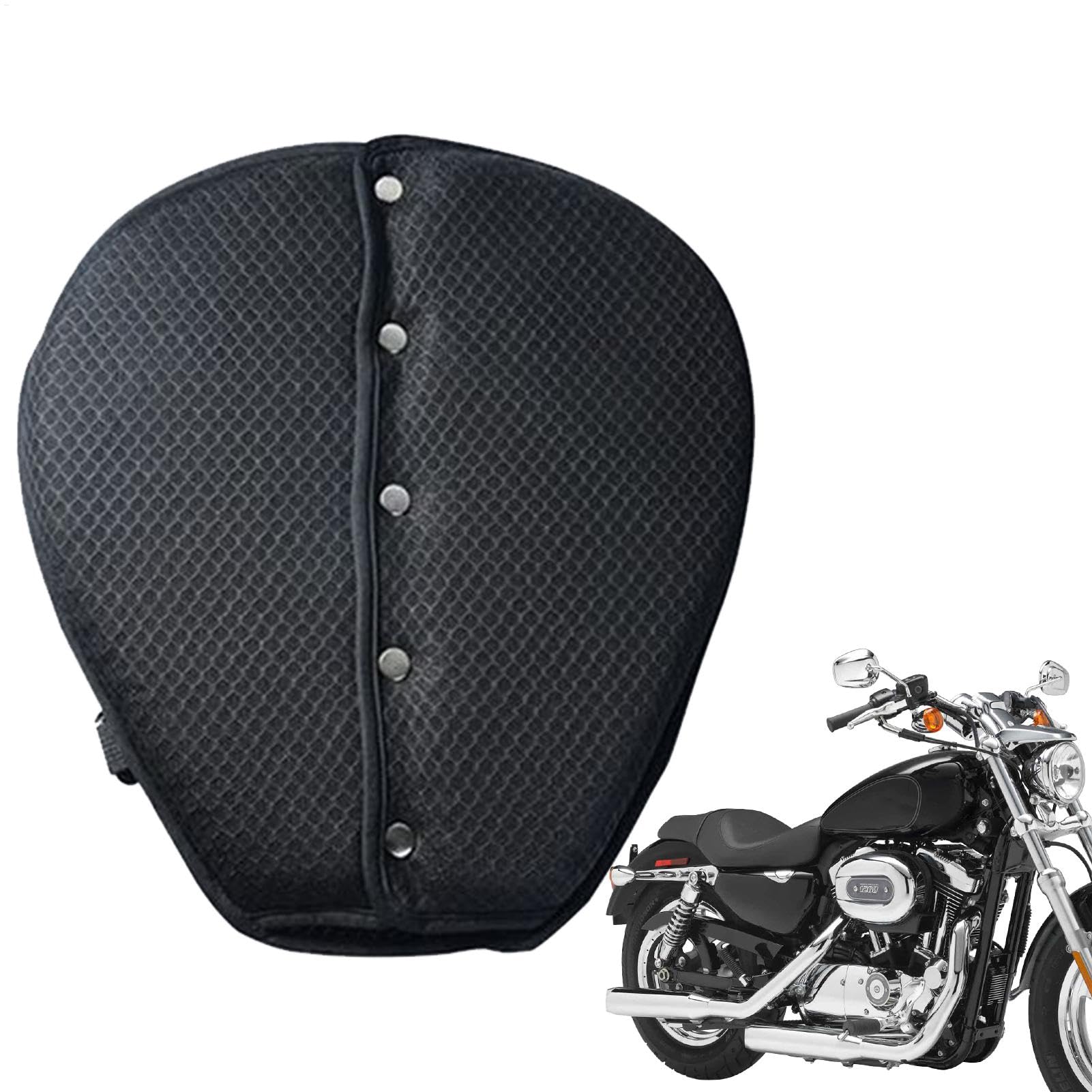 Weicher Motorrad-Sitzbezug, atmungsaktiv und PET/PVC-Material, passend für Motorrad- und Rollersitze, einfache Befestigung, Komfort für Langstreckenradfahren, geeignet für alle Fahrbedingungen von Generisch