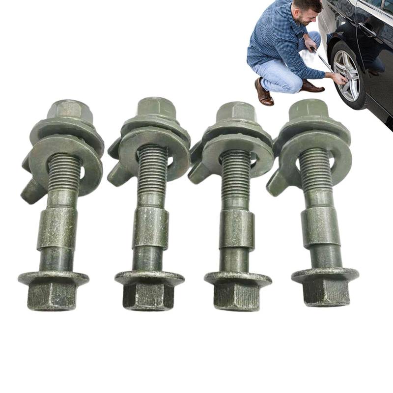 Wheel Alignment Kit, 4x Adjustable Camber Bolts, Professional Suspension Alternative Steel Screw Adjustment Repair Tool for Vehicle Dynamic Balancing 12mm-17mm von Generisch