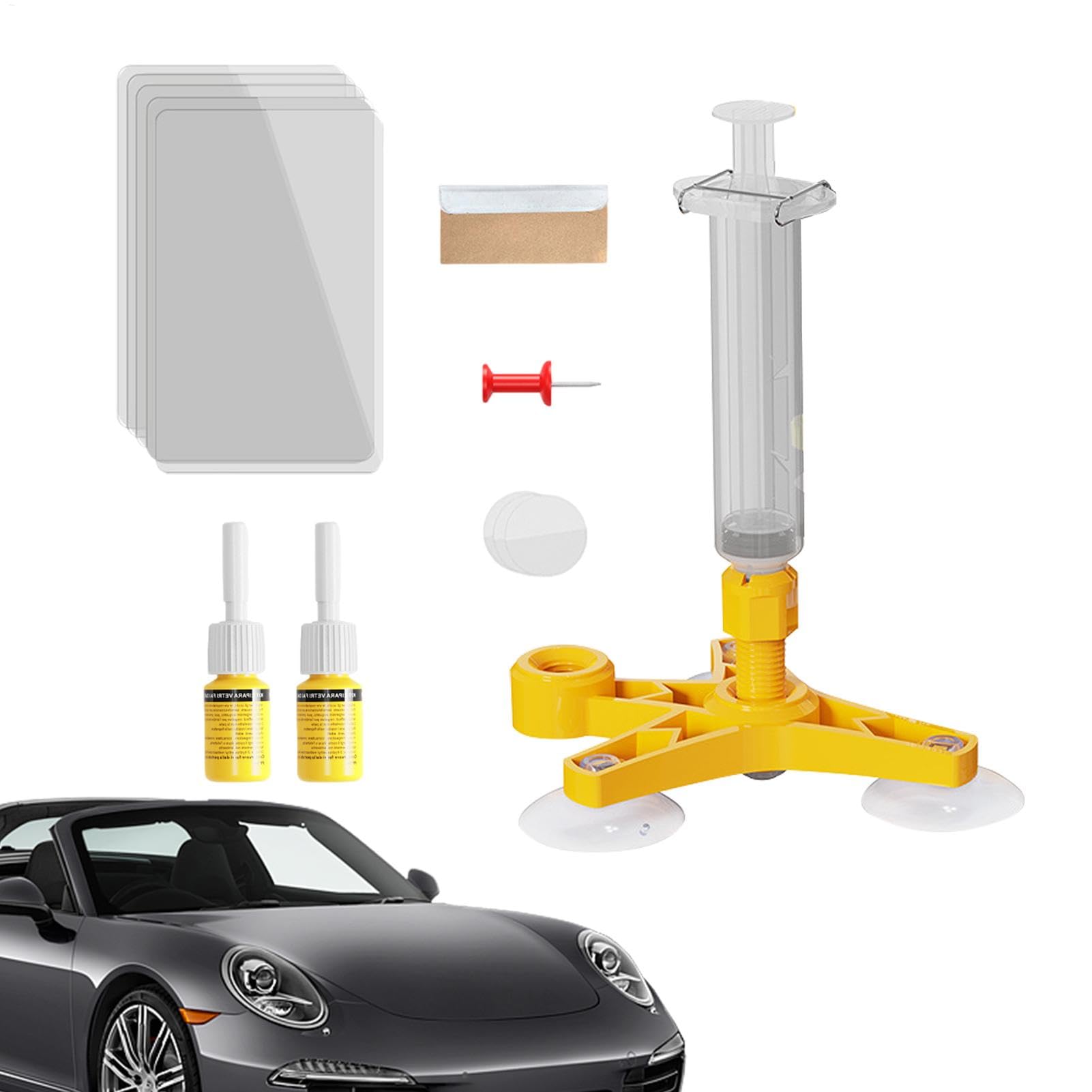 Windschutzscheiben-Chip-Reparaturset, Splitter-Windschutzscheibenfüller, Windschutzscheiben-Reparaturset, Windschutzscheiben-Glasreparatur-Set, Windschutzscheiben-Riss-Reparatur-Schnellfix, von Generisch