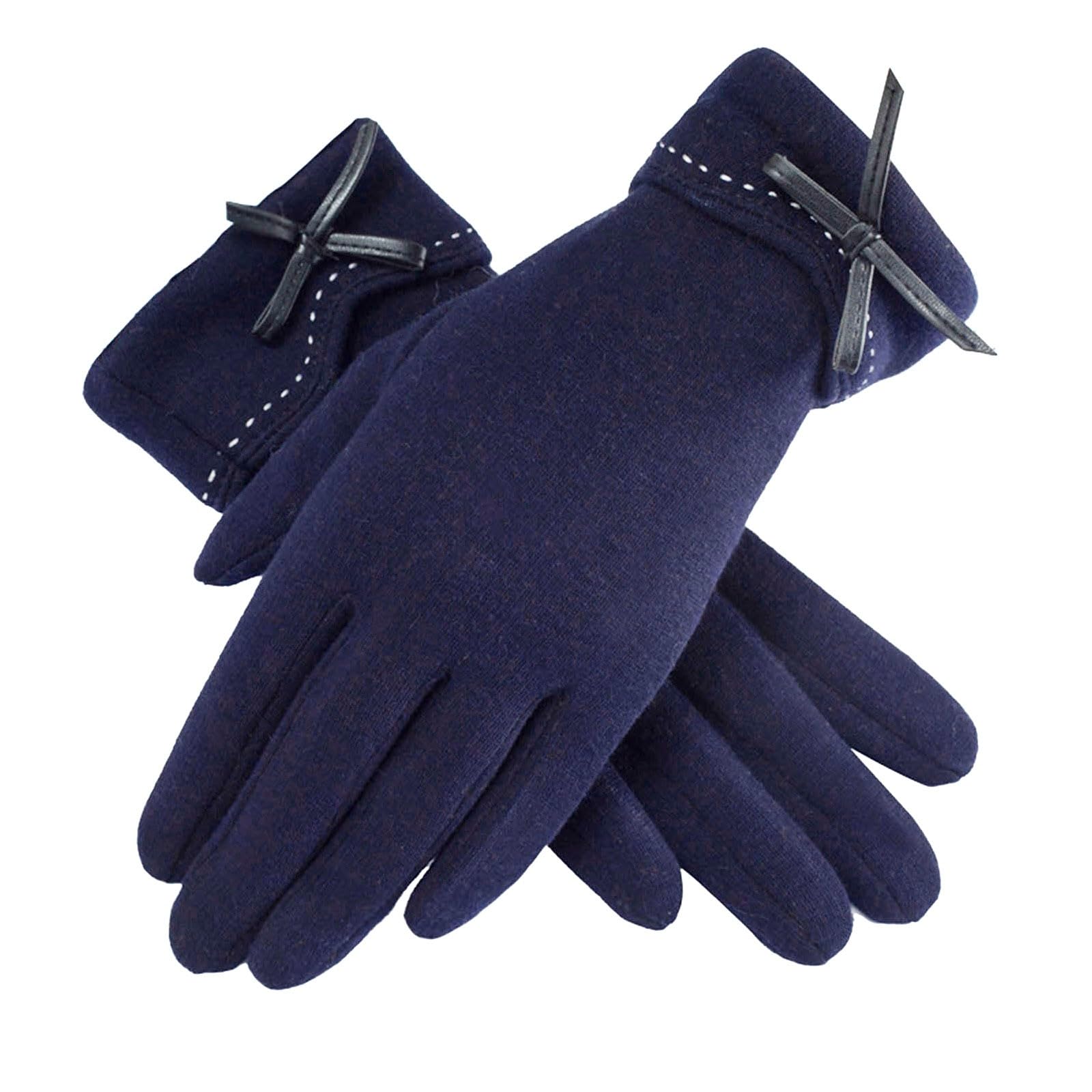 Winter Handschuhe Damen und Winter Bildschirmhandschuhe Outdoor Fahren und Reiten warme Handschuhe Damen Schleife Knoten Nicht Daunen Handschuhe Damen Handschuhe Winter GefüTtert (Blue, One Size) von Generisch