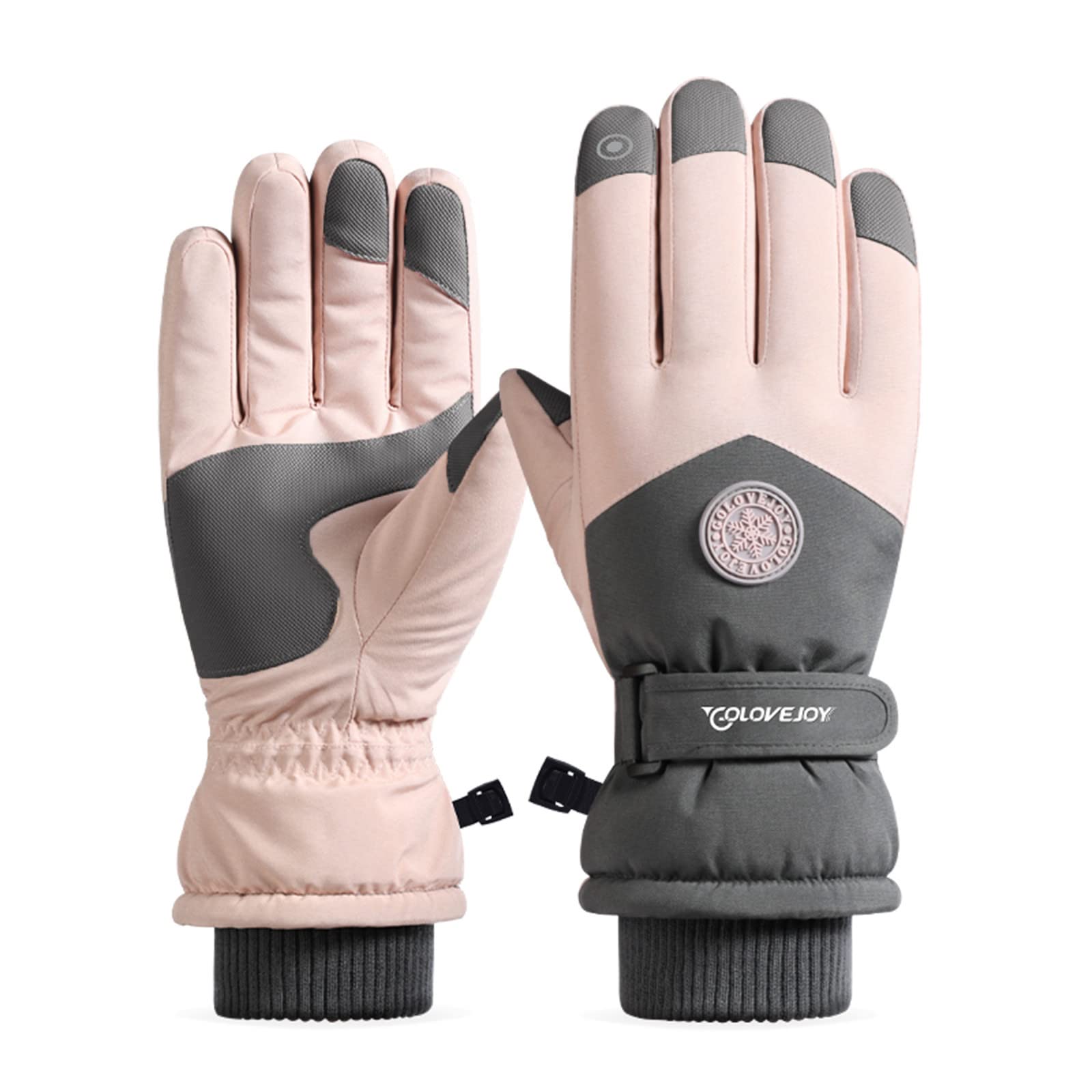 Winter Skihandschuhe Warme Handschuhe Warme süße bedruckte Fahrradhandschuhe Weiche winddichte Handschuhe Arbeitshandschuhe Mit Heizung (Pink, One Size) von Generisch