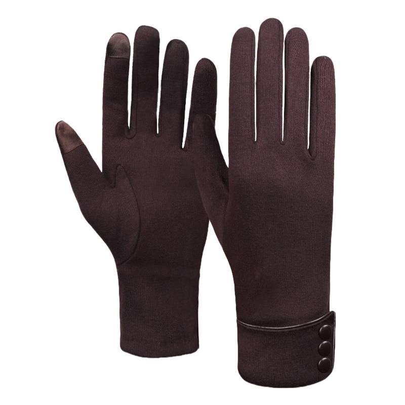 Winterreiten verdickter warmer Bildschirm Plüsch solide Knopf Frauen Outdoor Handschuhe Handschuhe Fäustlinge Frauen kaltes Wetter (B, Einheitsgröße) von Generisch