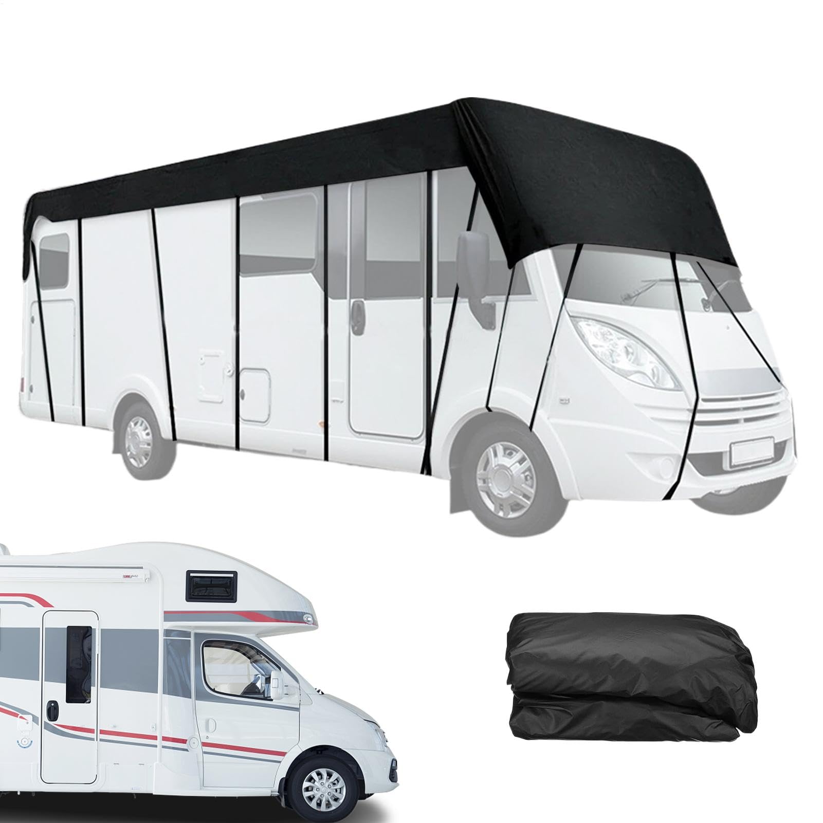 Wohnmobil-Winter-Dachabdeckung – 210D Oxford-Stoff, wasserdichter Anhängerschutz, staubdicht, 6,4 x 3 m, Wohnwagen-Dachschutz, langlebige Wohnmobil-Abdeckung für Winterreisen, Lagerung im Freien und von Generisch