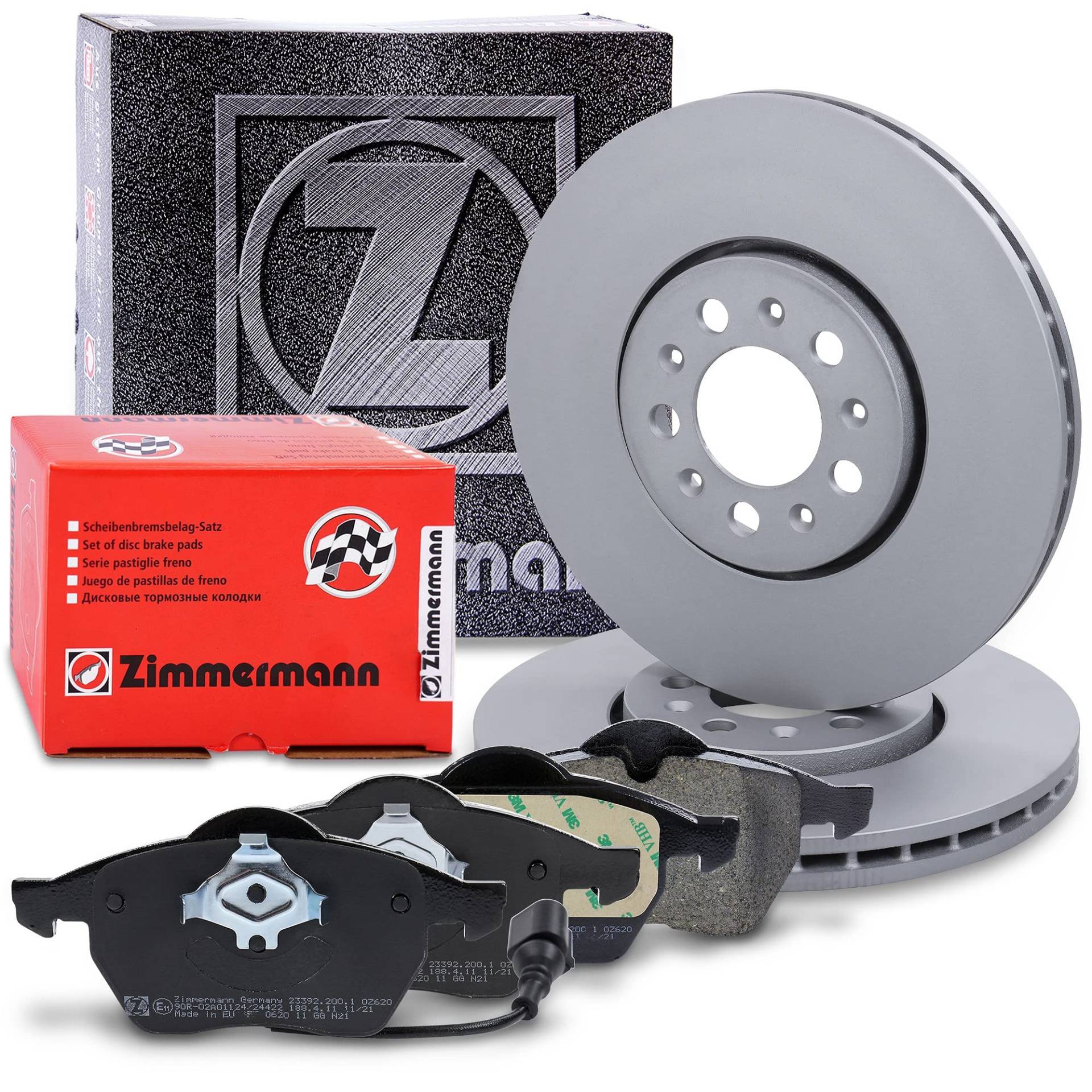 ZIMMERMANN Bremsenset Vorderachse inkl. Bremsscheiben Belüftet Ø 288 mm + Bremsbeläge vorne Kompatibel mit AUDI A3, SEAT LEON, TOLEDO, SKODA OCTAVIA 1, VW BORA, GOLF 4, NEW BEETLE, POLO von Generisch