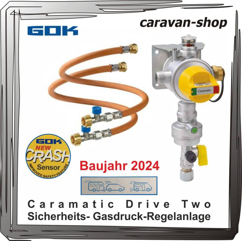 Zweiflachenanlage Drive 30mbar vertikal + 2 Schlauch Caravan Crash-Sensor Gas Drive Two Set Hochdruckschlauch von Generisch