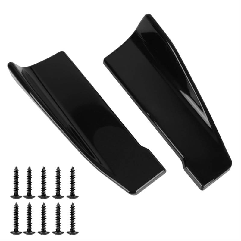 auto seite spoiler 1 Paar Kohlefaser-Seitenschwellerverlängerung, universelle Auto-Heckstoßstangen-Streifenlippe, ABS-Spoiler-Diffusor, Anti-Kratz-Schutz(Bright black) von Generisch