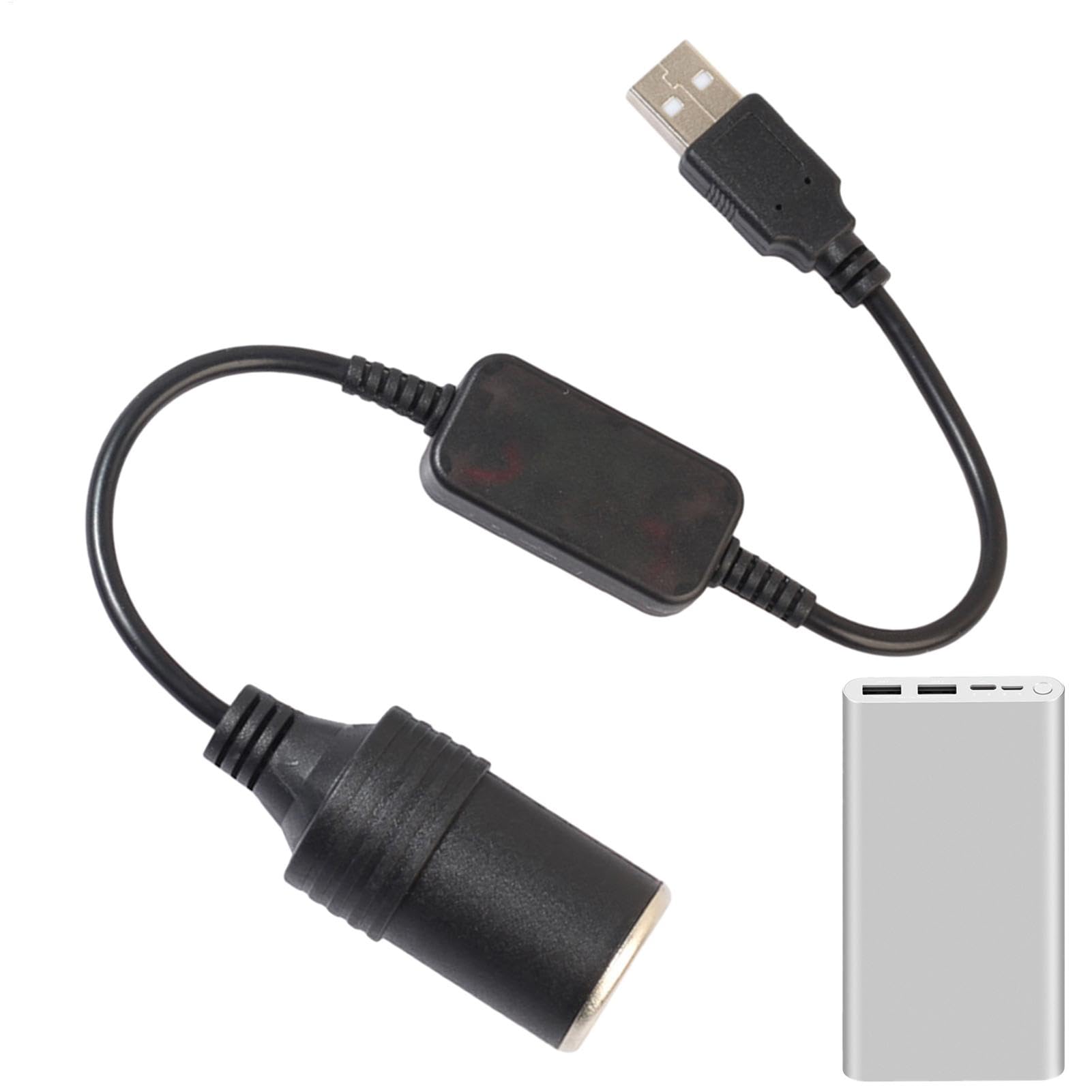 liighter Adapterkabel für Zigarettenanzünder, USB auf Auto-Zigarettenanzünder-Buchse, 5 V auf 12 V Konverter-Steckdose, Anschlusskabel, weiblicher Konverter für Fahr-Recorder von Generisch