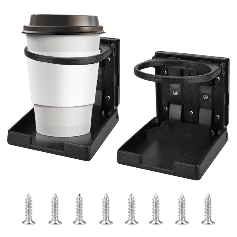 Genossen Auto Getränkehalter 2 Stück Klappbar Dosenhalter Flaschenhalter Tassenhalter Universeller Kaffeebecherhalter Cup Drink Holders Becherhalter für Boot KFZ LKW Auto Aschenbecher von Genossen