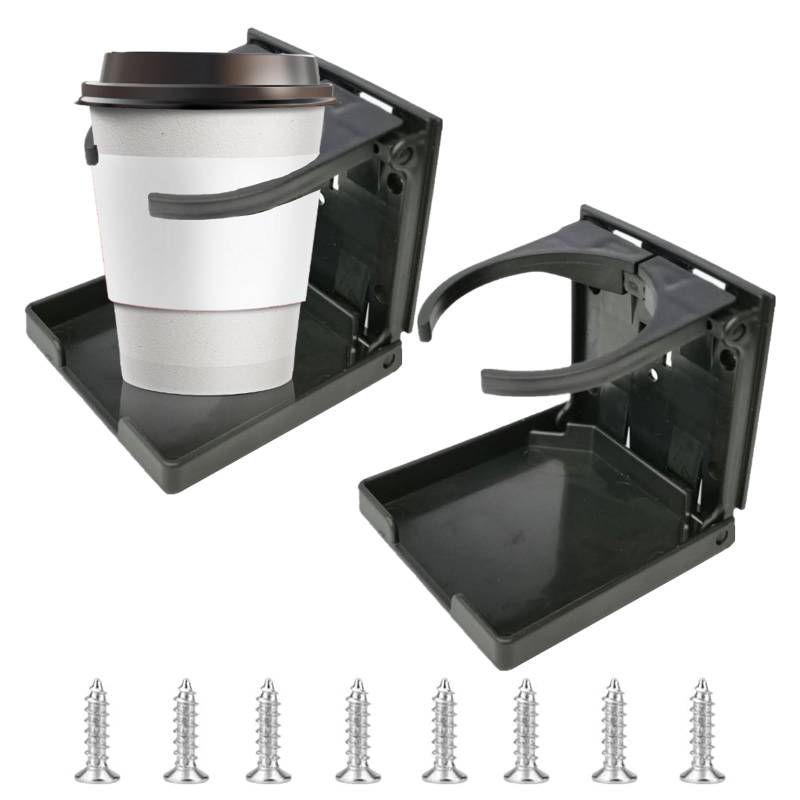 Genossen Auto Getränkehalter 2 Stück Klappbar Dosenhalter Flaschenhalter Tassenhalter Universeller Kaffeebecherhalter Verstellbarer Cup Drink Holders Becherhalter für Boot KFZ LKW Auto Aschenbecher von Genossen