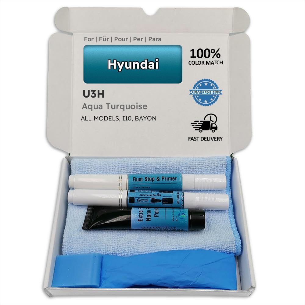 Genuine Colors Lackstift Aqua Turquoise U3H für Hyundai Blau I10 BAYON von Genuine Colors