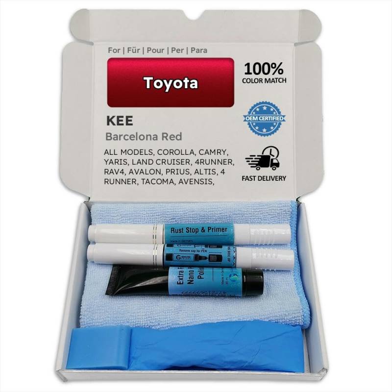 Genuine Colors Lackstift BARCELONA RED KEE für Toyota Rot COROLLA CAMRY YARIS LAND CRUISER 4RUNNER RAV4 AVALON PRIUS ALTIS 4 RUNNER TACOMA AVENSIS MATRIX TUNDRA PREVIA RAV RAV-4 C-HR AURIS AYGO TARAGO von Genuine Colors