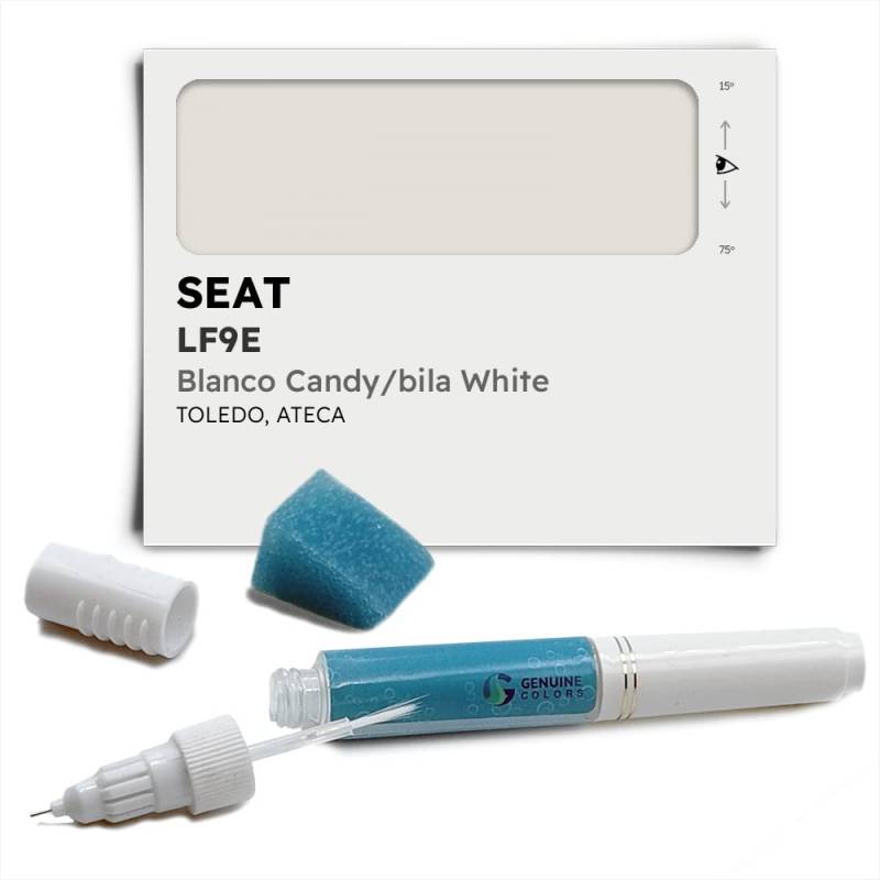 Genuine Colors Lackstift BLANCO CANDY/BILA WHITE LF9E Kompatibel/Ersatz für SEAT Weiß von Genuine Colors