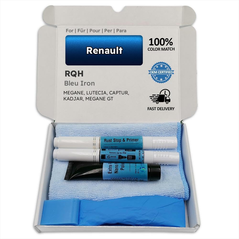 Genuine Colors Lackstift BLEU Iron RQH für Renault Blau Megane LUTECIA CAPTUR KADJAR GT von Genuine Colors