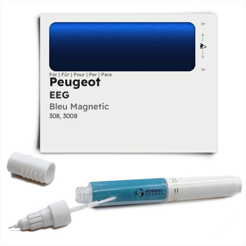 Genuine Colors Lackstift BLEU Magnetic EEG für Peugeot Blau 308 3008 von Genuine Colors