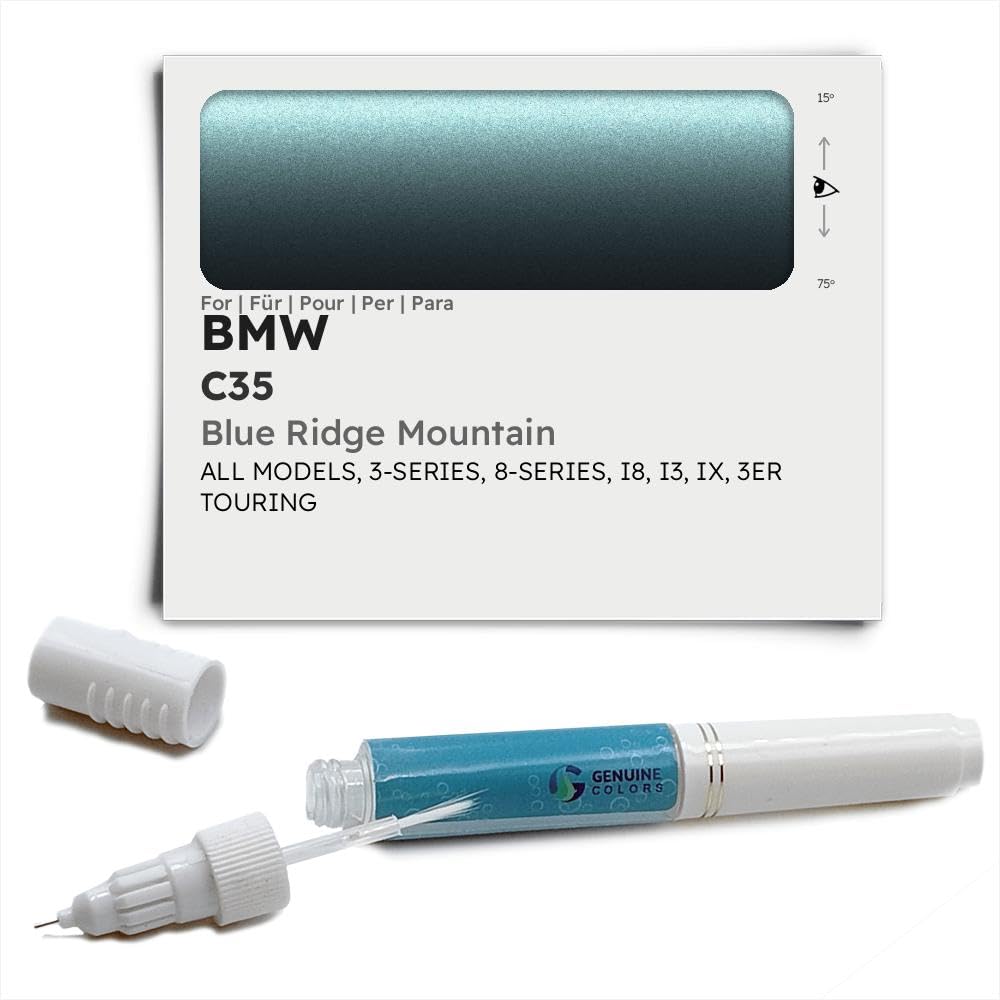 Genuine Colors Lackstift Blue Ridge Mountain C35 für BMW Blau 3-Series 8-Series I8 I3 IX 3ER Touring von Genuine Colors