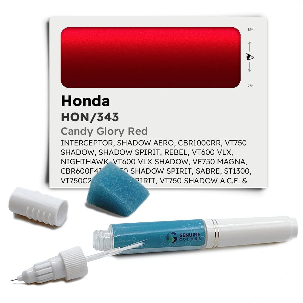 Genuine Colors Lackstift Candy Glory RED HON/343 Kompatibel/Ersatz für Honda Rot von Genuine Colors