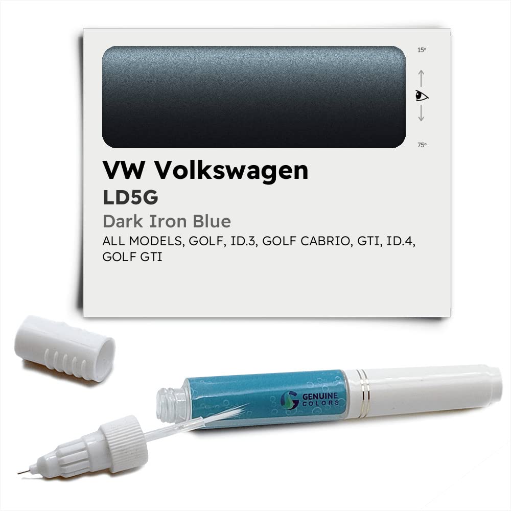 Genuine Colors Lackstift DARK IRON BLUE LD5G Kompatibel/Ersatz für VW Volkswagen Blau von Genuine Colors