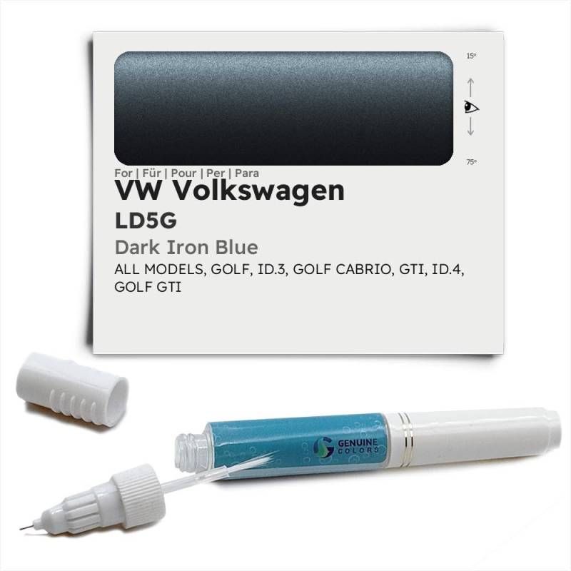 Genuine Colors Lackstift DARK IRON BLUE LD5G Kompatibel/Ersatz für VW Volkswagen Blau von Genuine Colors