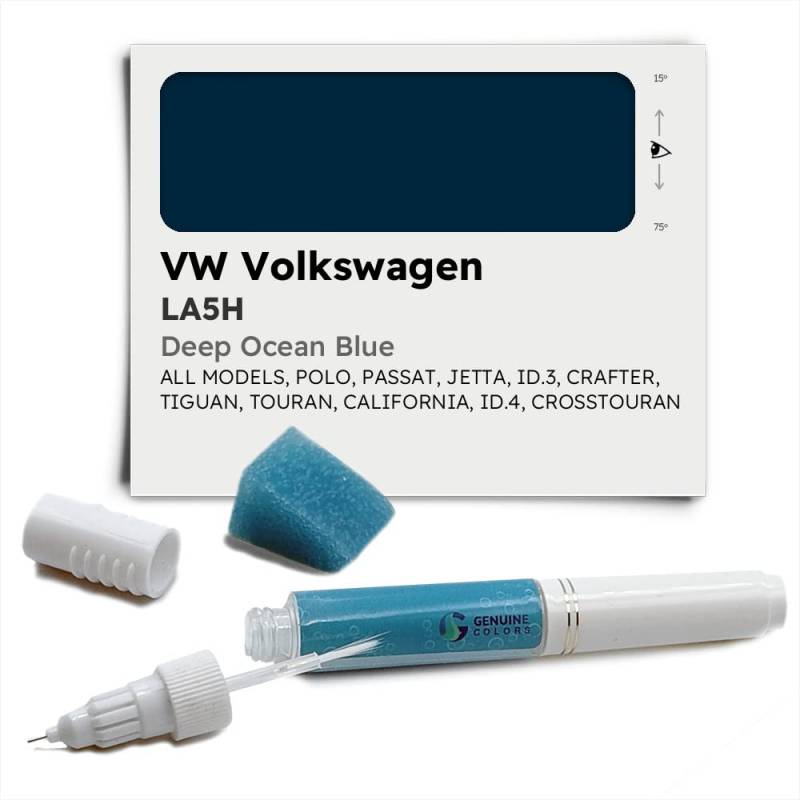 Genuine Colors Lackstift DEEP OCEAN BLUE LA5H Kompatibel/Ersatz für VW Volkswagen Blau von Genuine Colors