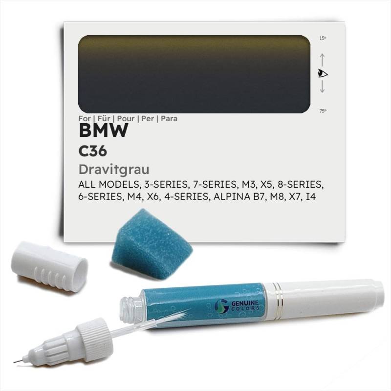 Genuine Colors Lackstift DRAVITGRAU C36 für BMW Grau 3-Series 7-Series M3 X5 8-Series 6-Series M4 X6 4-Series Alpina B7 M8 X7 I4 von Genuine Colors