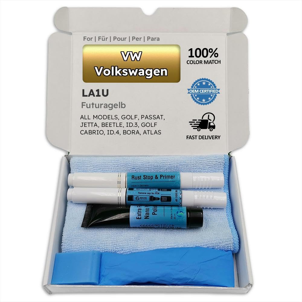 Genuine Colors Lackstift FUTURAGELB LA1U für VW Volkswagen Gelb Golf Passat Jetta Beetle ID.3 Cabrio ID.4 Bora Atlas von Genuine Colors