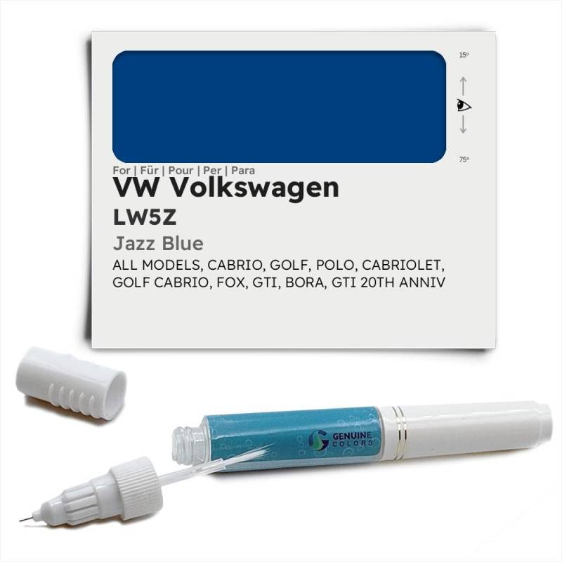 Genuine Colors Lackstift Jazz Blue LW5Z für VW Volkswagen Blau Cabrio Golf Polo CABRIOLET Fox GTI Bora 20TH Anniv von Genuine Colors