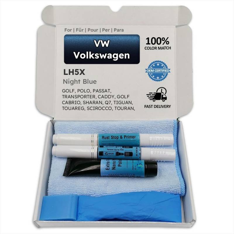 Genuine Colors Lackstift NIGHT BLUE LH5X für VW Volkswagen Blau GOLF POLO PASSAT TRANSPORTER CADDY CABRIO SHARAN Q7 TIGUAN TOUAREG SCIROCCO TOURAN CARAVELLE MULTIVAN E-GOLF R EOS CC UP T5 VARIANT GTI von Genuine Colors