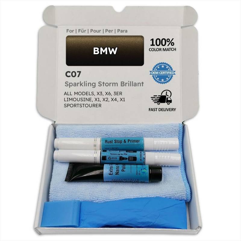 Genuine Colors Lackstift Sparkling Storm BRILLANT C07 für BMW Schwarz X3 X6 3ER Limousine X1 X2 X4 SPORTSTOURER von Genuine Colors