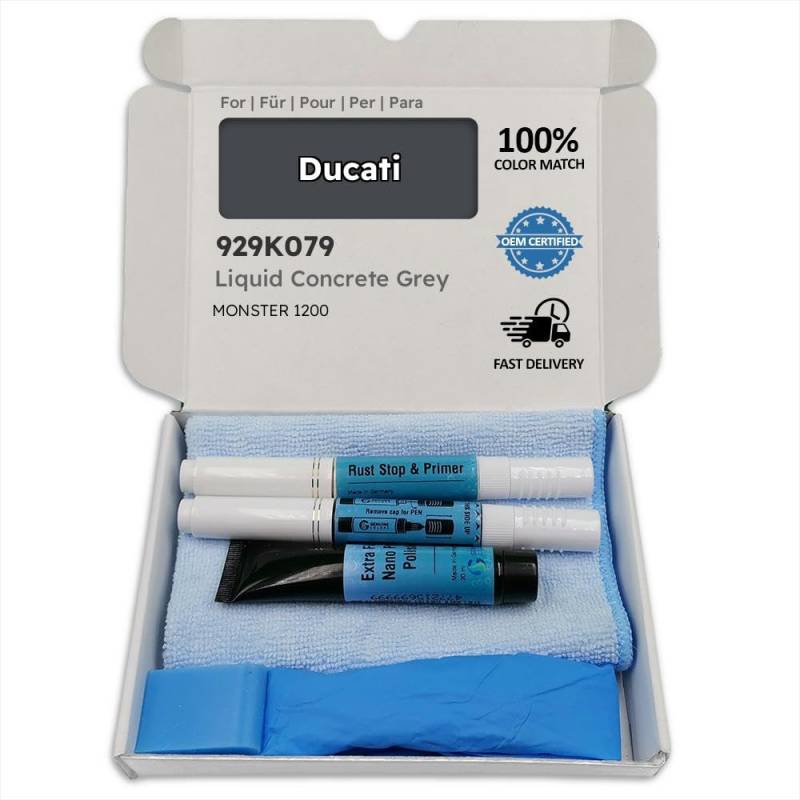 Genuine Colors Lackstift Liquid Concrete Grey 929K079 für Ducati Grau Monster 1200 von Genuine Colors