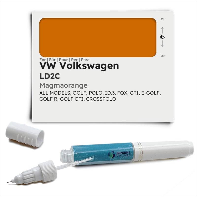 Genuine Colors Lackstift MAGMAORANGE LD2C Kompatibel/Ersatz für VW Volkswagen Orange von Genuine Colors