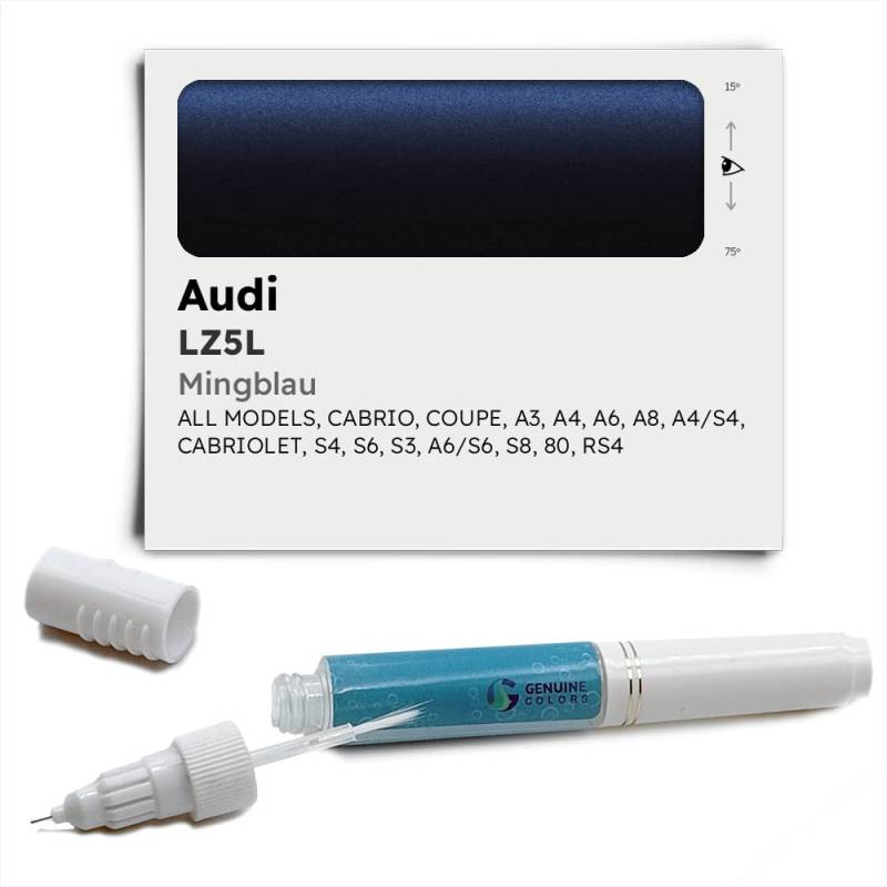 Genuine Colors Lackstift MINGBLAU LZ5L für Audi Blau Cabrio Coupe A3 A4 A6 A8 S4 CABRIOLET S6 S3 S8 80 RS4 von Genuine Colors