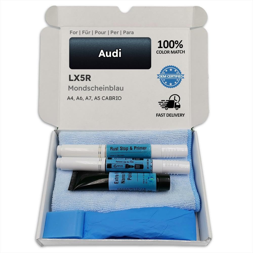 Genuine Colors Lackstift MONDSCHEINBLAU LX5R für Audi Blau A4 A6 A7 A5 CABRIO von Genuine Colors