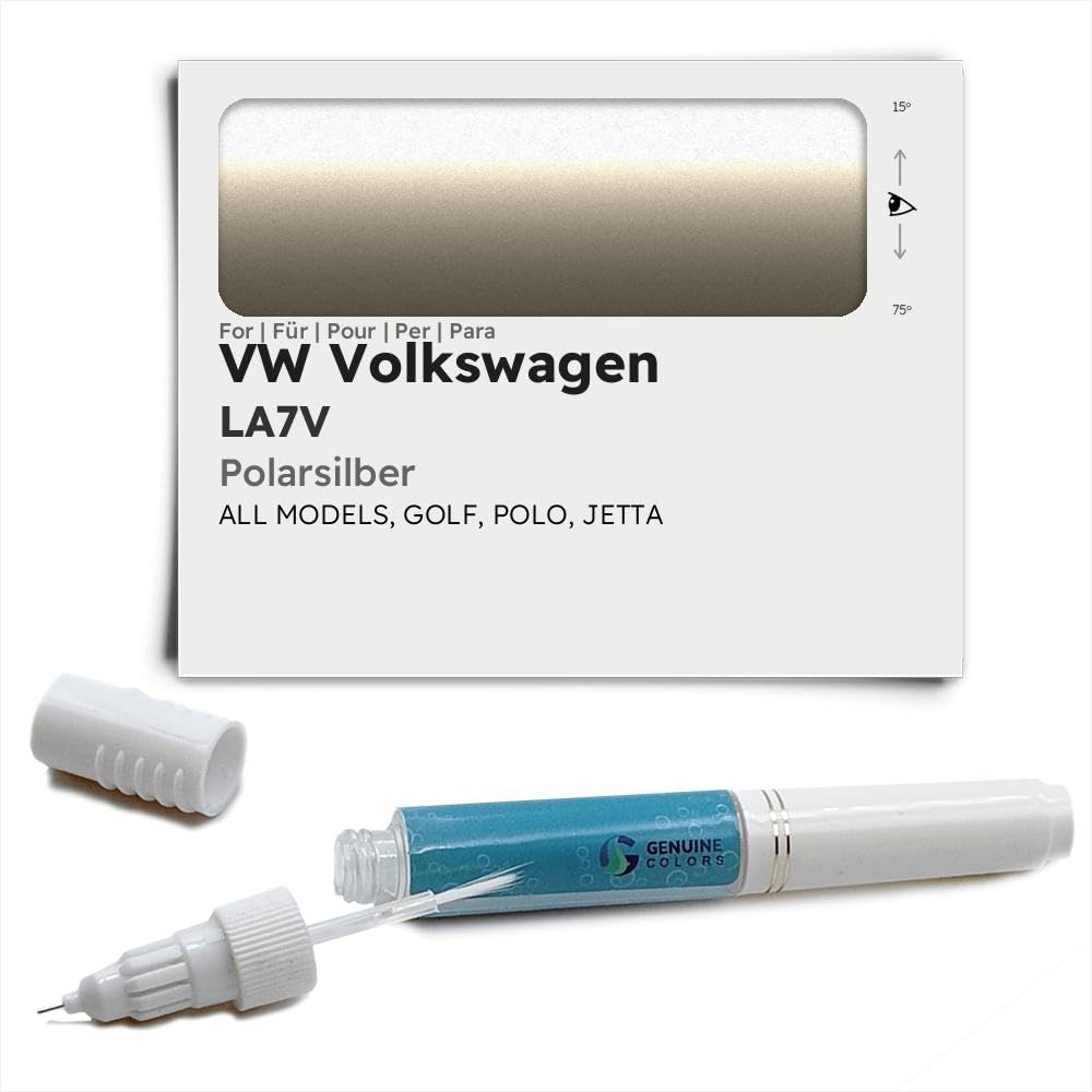 Genuine Colors Lackstift POLARSILBER LA7V für VW Volkswagen Silber Golf Polo Jetta von Genuine Colors