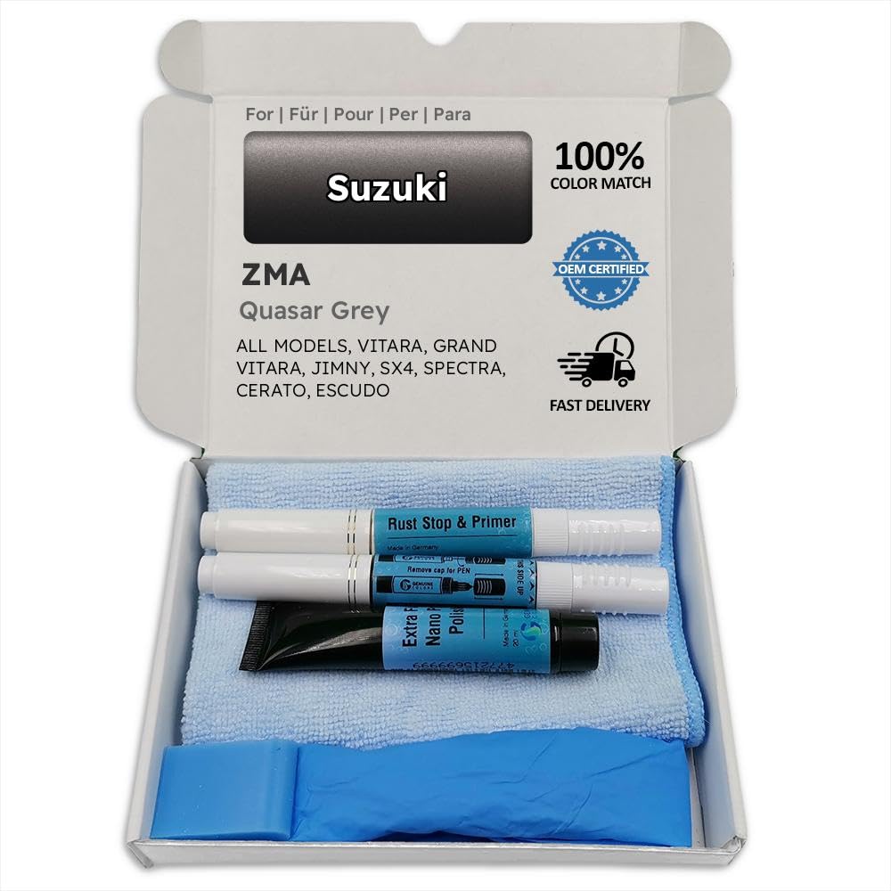 Genuine Colors Lackstift Quasar Grey ZMA für Suzuki Grau Vitara Grand JIMNY SX4 Spectra CERATO Escudo von Genuine Colors