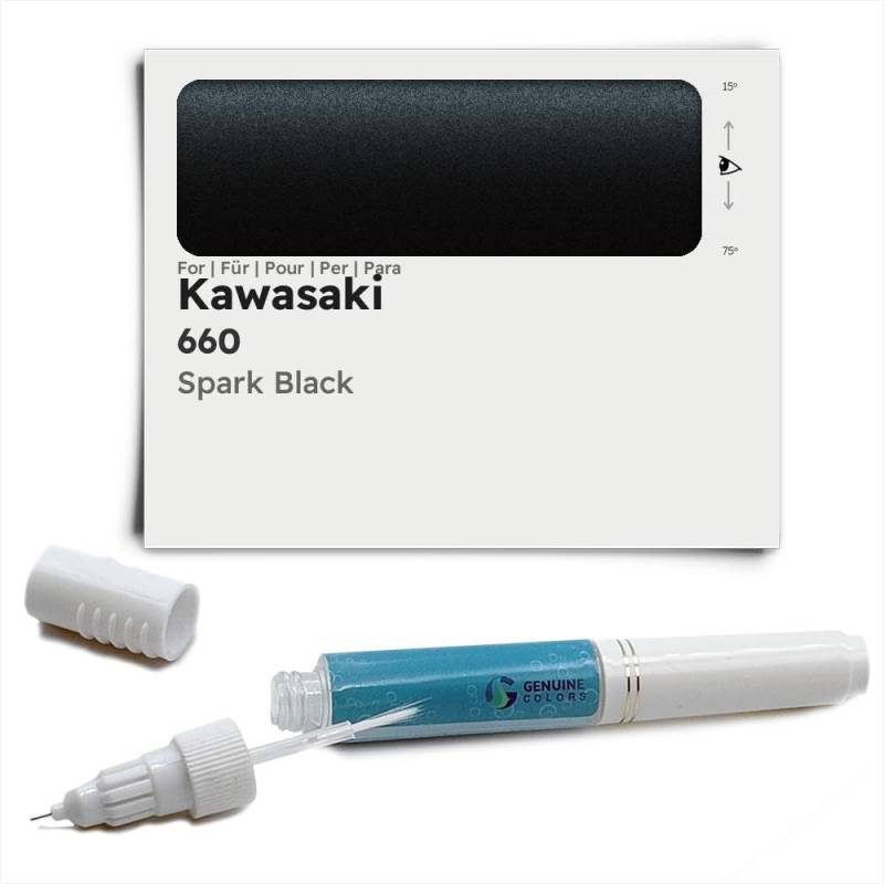 Genuine Colors Lackstift Spark Black 660 für Kawasaki Schwarz von Genuine Colors