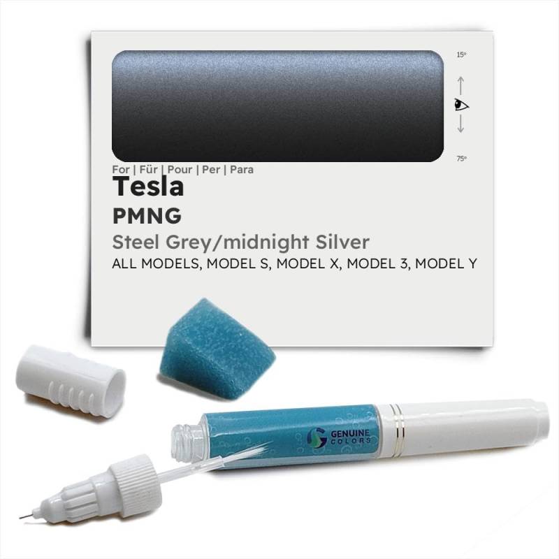 Genuine Colors Lackstift STEEL GREY MIDNIGHT SILVER PMNG für Tesla Silber MODEL S 3 X Y von Genuine Colors