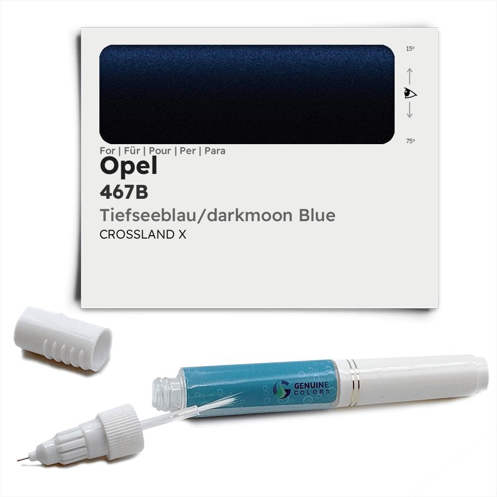 Genuine Colors Lackstift TIEFSEEBLAU DARKMOON Blue 467B für Opel Blau Crossland X von Genuine Colors