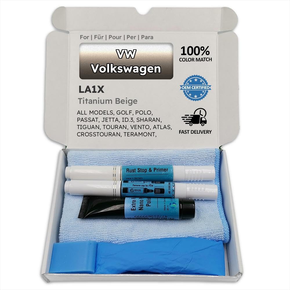 Genuine Colors Lackstift TITANIUM BEIGE LA1X für VW Volkswagen GOLF POLO PASSAT JETTA ID.3 SHARAN TIGUAN TOURAN VENTO ATLAS CROSSTOURAN TERAMONT LAMANDO von Genuine Colors